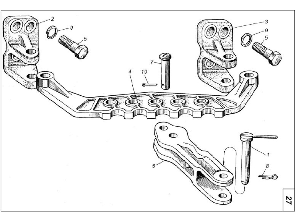 Пристрій причіпний на трактор Т-150 156.31.001