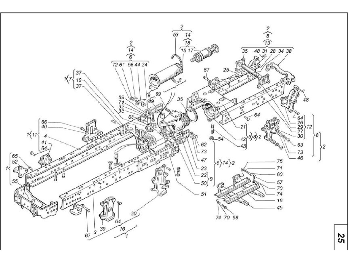 Рама трактора Т-150К на двигун СМД-60 та ЯМЗ-236 151.30.001-7